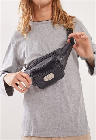 VINTAGE MCA FAUX LEATHER FESTIVAL BUM BAG