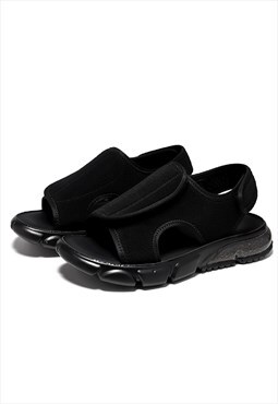 Utility sandals edgy high fashion chunky sole Gothic shoes