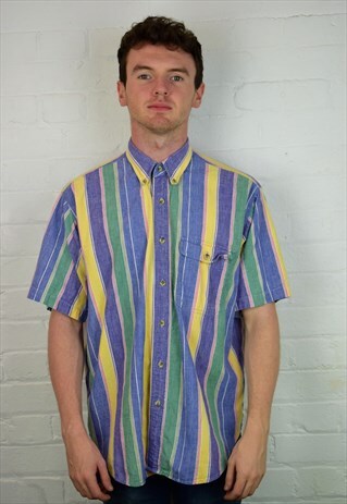 VINTAGE 90'S STRIPED SUMMER SHIRT