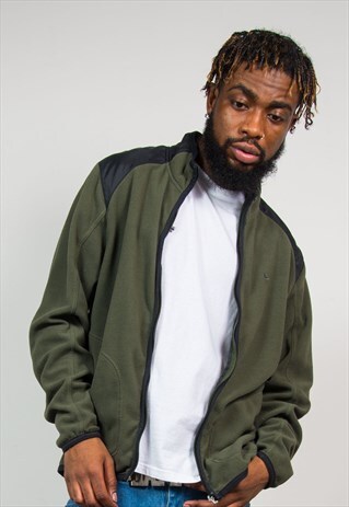 90'S NIKE KHAKI GREEN FLEECE JACKET