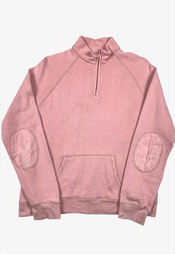 Vintage ORVIS 1/4 Zip Sweatshirt Baby Pink Small