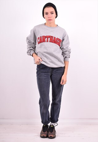 CHAMPION WOMENS VINTAGE SWEATSHIRT JUMPER MEDIUM GREY 90'S