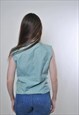 90S VINTAGE SLEEVELESS  BLOUSE BLOUSE WITH WHITE COLLAR