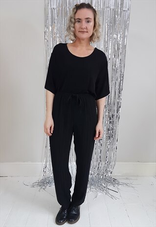 VINTAGE 90'S BLACK OVER SIZED STRETCH T-SHIRT STYLE TOP