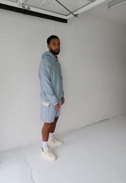 Shorts with Waffle Pocket in Light Blue 