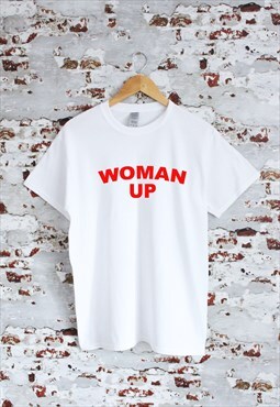 WOMAN UP print White T-shirt