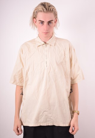 C.P. COMPANY MENS VINTAGE PULLOVER SHIRT LARGE GREY 90S