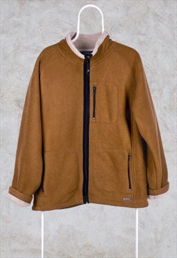 Vintage Snow Top Fleece Sherpa Jacket Brown Medium