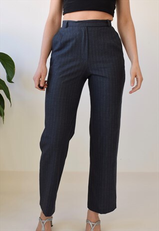 VINTAGE 90S Y2K HIGH WAISTED PINSTRIPE STRAIGHT LEG OFFICE