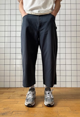Vintage POLO RALPH LAUREN Pants Work Cropped 90s Navy Blue