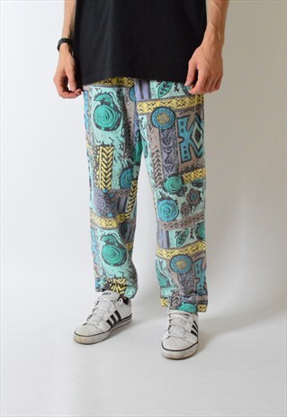 VINTAGE 80S ABSTRACT AZTEC PANTS