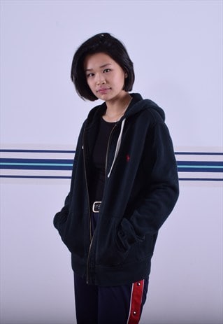 BLACK RALPH LAUREN ZIP-UP HOODIE