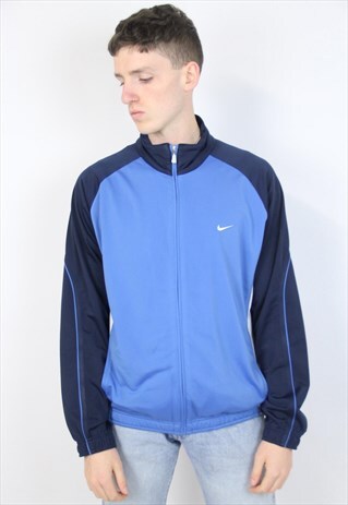 VINTAGE NIKE 90'S BLUE PATTERN SPORTS JACKET