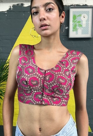 INDIAN SARI CROP TOP