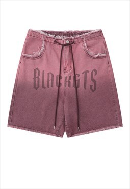 Ripped denim shorts premium cropped tie-dye pants in purple