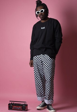 BLACK CHECKERED CHEF TROUSERS