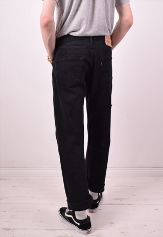 LEVI'S 501 MENS VINTAGE JEANS W33 L32 BLACK 90S