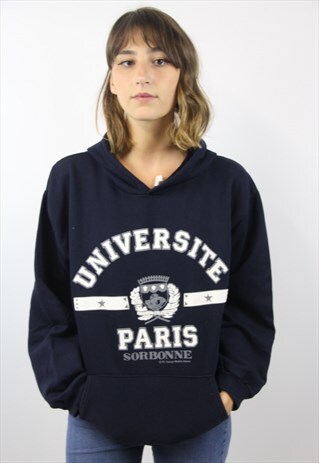 VINTAGE COLLEGE NAVY HOODIE