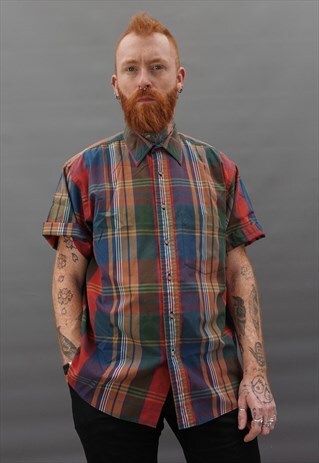 VINTAGE 1990S SHORT SLEEVE CHECK SHIRT