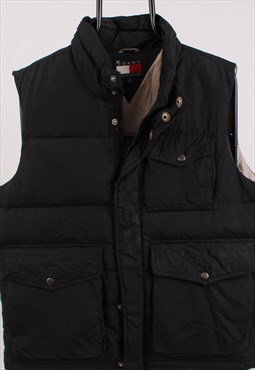 Vintage Men's Tommy Hilfiger Black Gilet Puffer Jacket