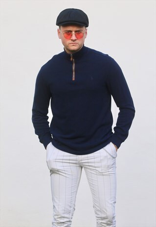 RALPH LAUREN 1/4 ZIP MIDNIGHT BLUE SWEATSHIRT