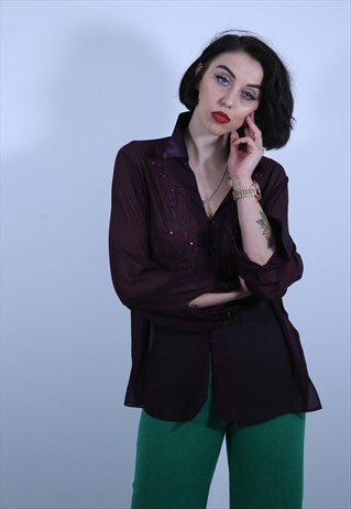 SHEER PURPLE BLOUSE