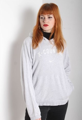 VINTAGE NIKE CENTRE SWOOSH LOGO HOODIE GREY