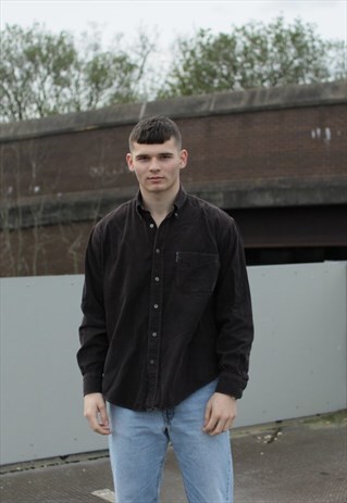 VINTAGE BROWN CORDUROY TRUSSARDI SHIRT