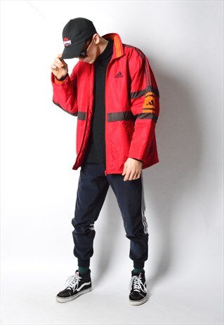 VINTAGE 90S RED ADIDAS PADDED SHELL JACKET