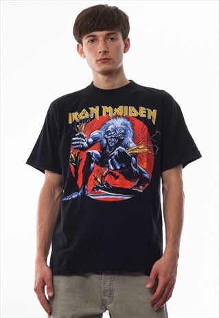 VINTAGE IRON MAIDEN 1993 ROCK BAND GRAPHIC TEE 90S BLACK
