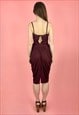 CORNELIOUS 70'S VINTAGE RUCHED PURPLE SILVER LUREX DRESS