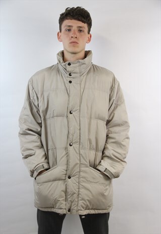 VINTAGE FILA BEIGE PADDED SPORTS JACKET