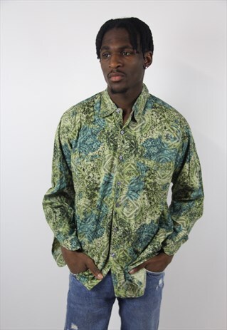 VINTAGE PATTERNED GREEN SHIRT