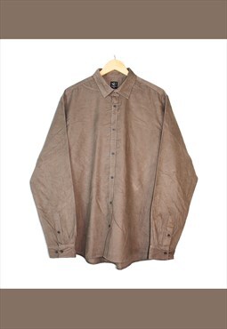 Vintage 90s Brown Corduroy Casual Shirt 