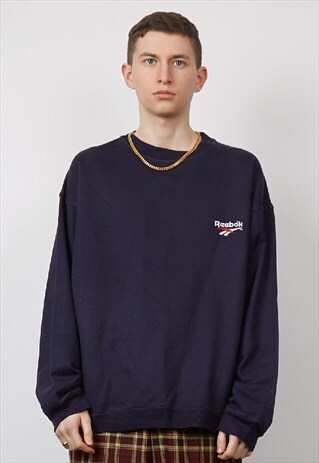 VINTAGE 80'S REEBOK NAVY SWEATSHIRT
