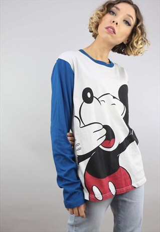 VINTAGE RETRO DISNEY LONG SLEEVE T-SHIRT TOP CARTOON