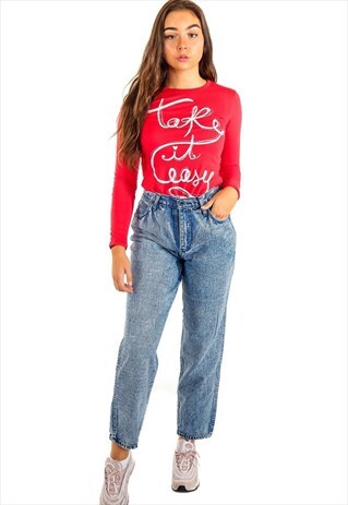 VINTAGE EMBROIDERED DENIM JEANS TR162