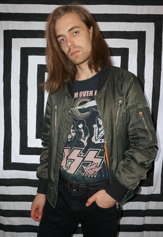 VINTAGE 90'S GREEN BOMBER JACKET