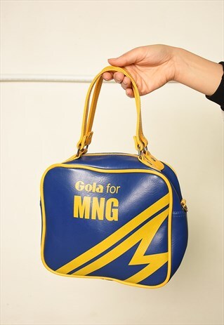 VINTAGE Y2K RETRO GOLA FOR MNG FAUX LEATHER MINI HANDBAG