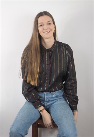 VINTAGE MULTI AND GOLD STRIPE SHIRT
