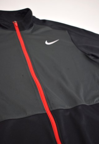 VINTAGE 90S NIKE BLACK GREY RED TRACK JACKET