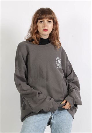VINTAGE 90'S OVERSIZE GRAPHIC PRINT SWEATSHIRT GREY