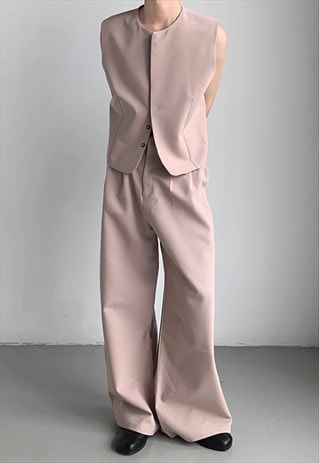 Men's pink premium design vest suit set A VOL.2