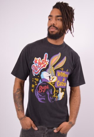 VINTAGE BUGS BUNNY T-SHIRT TOP BLACK