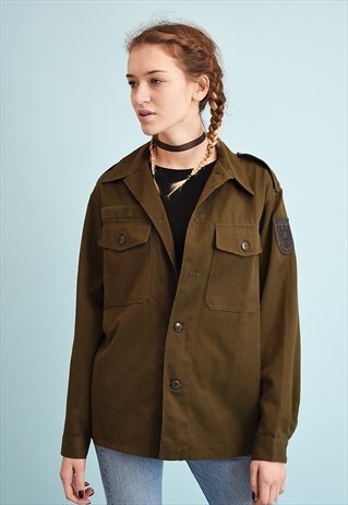 90'S RETRO MILITARY STYLE SHIRT TOP