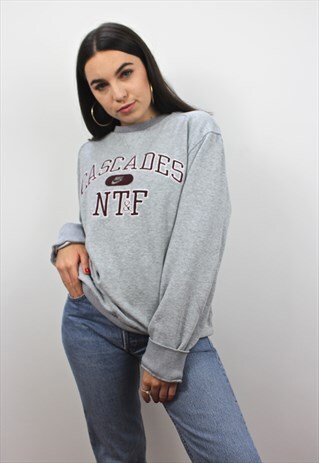 90'S RETRO GREY SPELL-OUT SWEATSHIRT