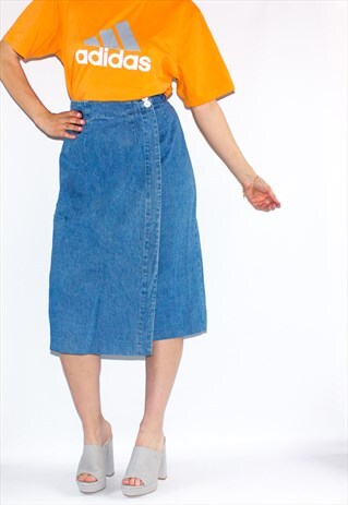 VINTAGE 90'S DENIM WRAP AROUND SKIRT