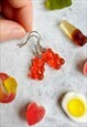 Gummy Bear Candy Style Earrings Red 