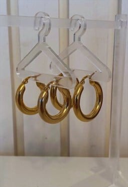 Thick gold hoops