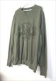 VINTAGE RALPH LAUREN SWEATSHIRT POLO IN GREEN XL